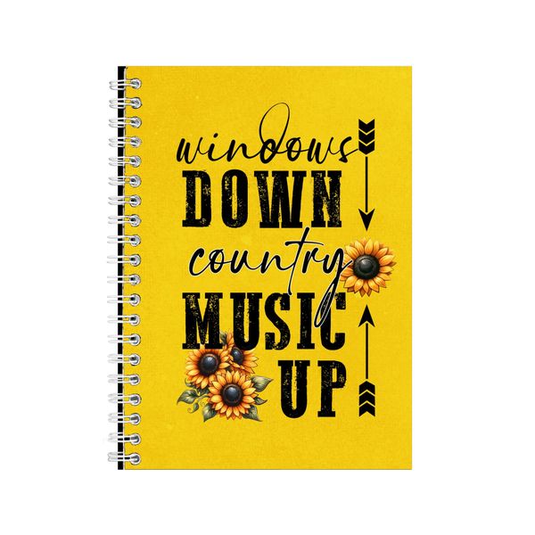 Windows A5 Notebook Spiral and Lined Trendy Music Graphic Notepad Gift 253
