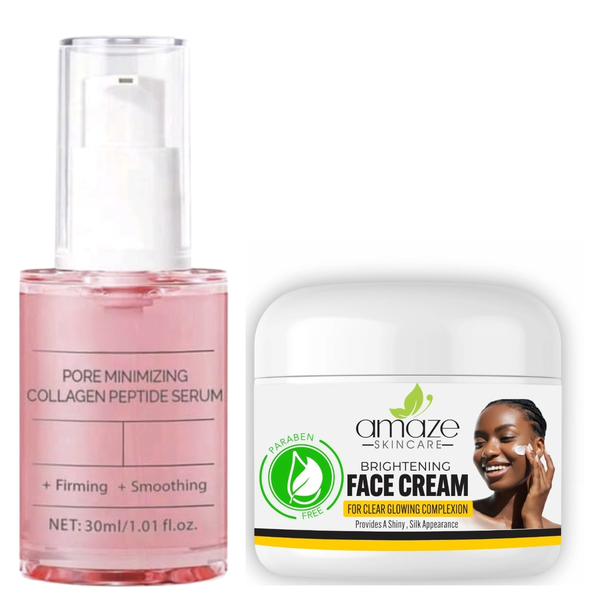 Pore Minimizing Collagen Peptides Serum &amp; Brightening Face Cream