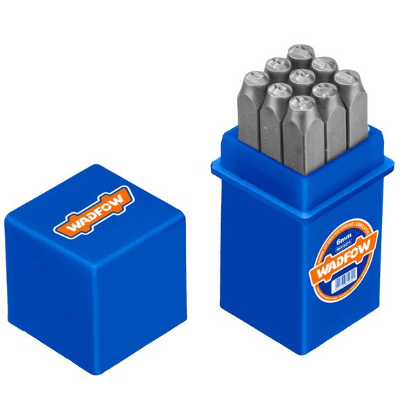 Wadfow - Carbon Steel Punch Digit Set 0-9 (6×60mm) - 9 Piece