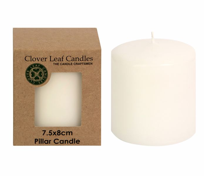 6 x Clover Leaf Candles - Decor Pillar Candle - (7.5x8cm)