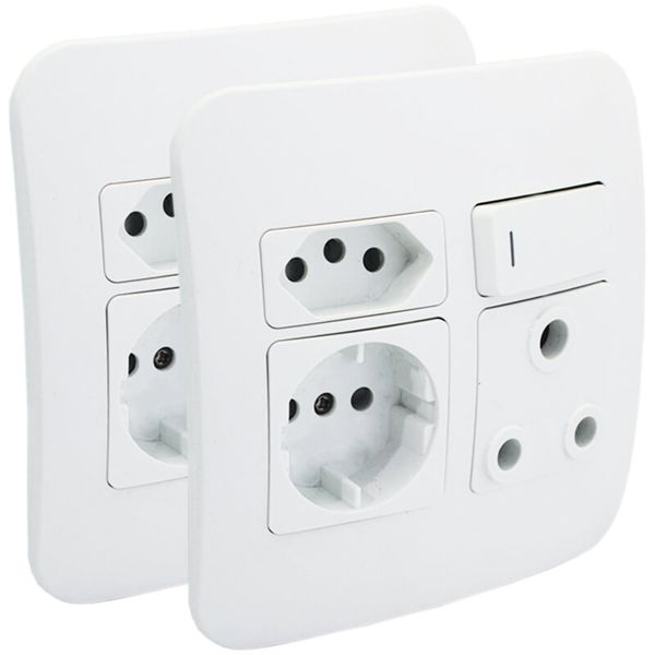 Veti Round 2 Pin Plug Wall Socket - Pack of x2 (VG26W)