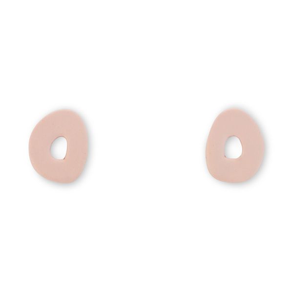 Ginger Homemade - Stud Earrings - Organic Shape - Polymer Clay - Pink