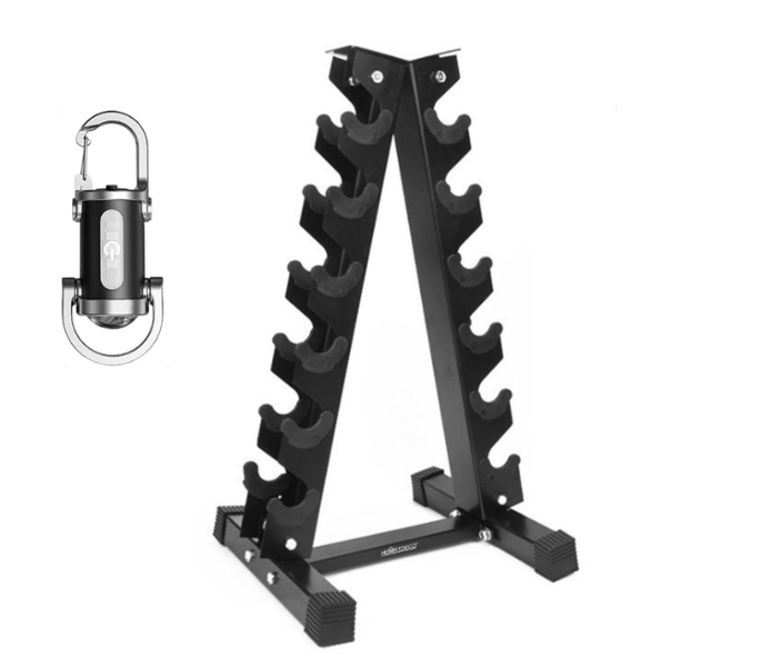 Expees - 6-Tier A-Frame Dumbbell Rack Stand for Home Gym + Flash Light