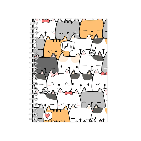Cat Wallpaper A5 Notebook Pad Motivational Graphic Birthday Present 016