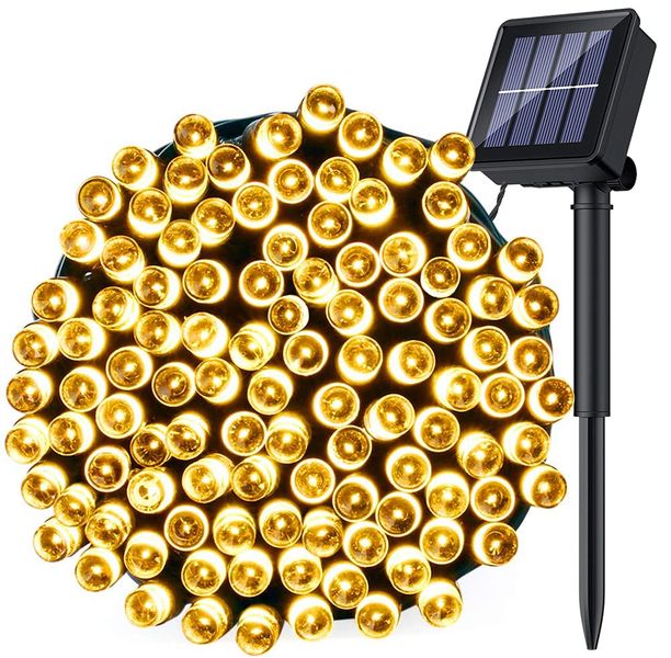 Solar Christmas Lights 39ft x 2 Pack 100 LED Warm White Solar String Lights