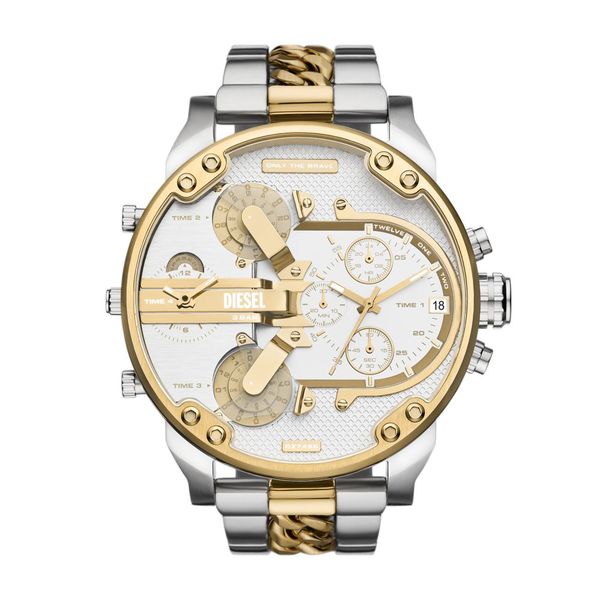 Diesel Mr. Daddy 2.0 Mens Silver Stainless Steel Strap Watch-DZ7486