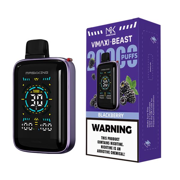 Vimaxi 20000 Puffs Disposable Vape Full Screen Display Blackberry
