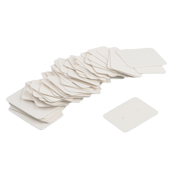 50PCS Kraft Paper Ear Earring Display Cards, 3.5 x 2.5cm (White)