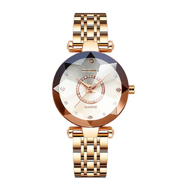 Women Watches Analog Quartz Watches with Stainless Steel Strap White)