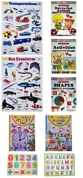 Early Learning Toddler To Pre-School Activities Educational Play Set - Set of 9
