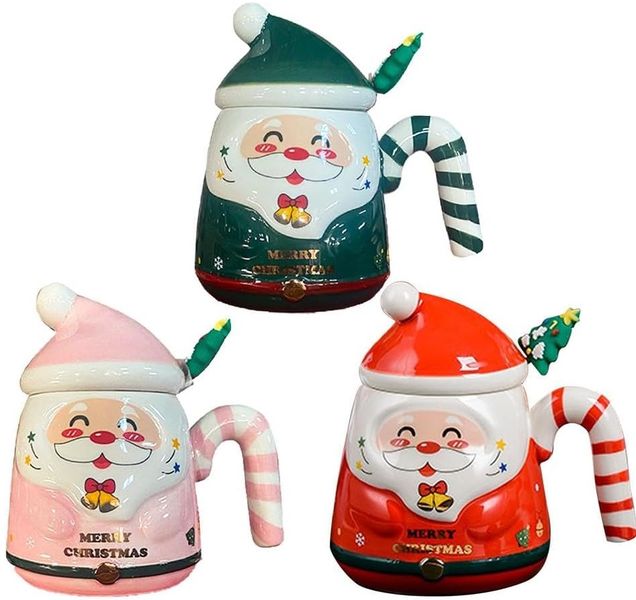 Set of 3 Ceramic Christmas Cartoon Mug