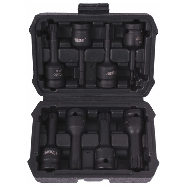 Hoteche 8-Piece Metric Impact Socket Set - 1/2" Drive (Hex Bit)