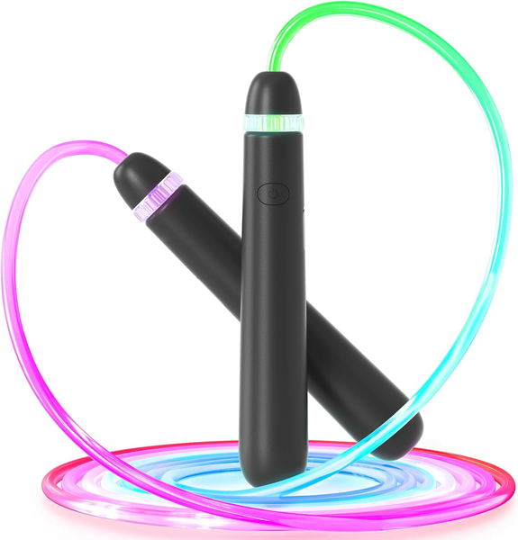 Sumvov LED Light Up Jump Rope, Adjustable Glowing Skipping Rope for All