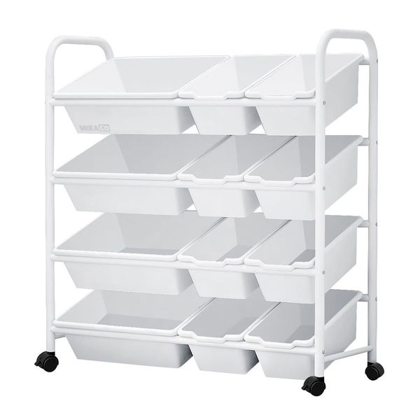 MIkaco Home Storage Rack - 12 Storage Bins for kids toy organizer