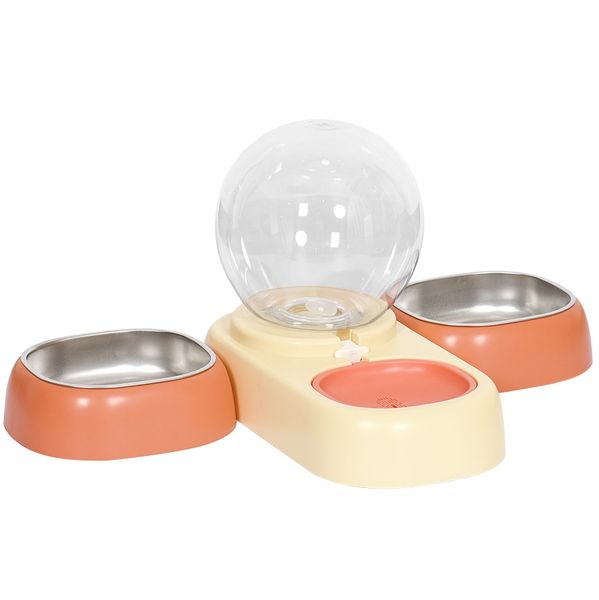UrbanPets - The Pearl 3 In 1 Pet Feeder Cat Bowl Automatic Water Dispenser