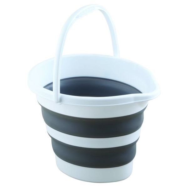 Grey &amp; White Foldaway Bucket 5L MQ8870