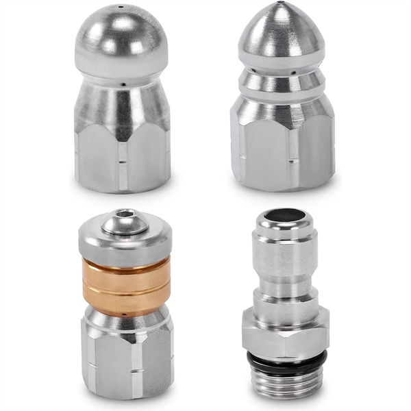 Sewer Jetter Nozzle for Pressure Washer,Drain Cleaning Tips,Rotating Button