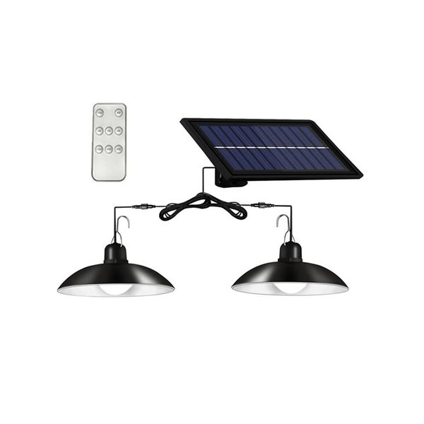 2 Heads Solar Powered Flood LED Lights With Remote Control Q-LD031