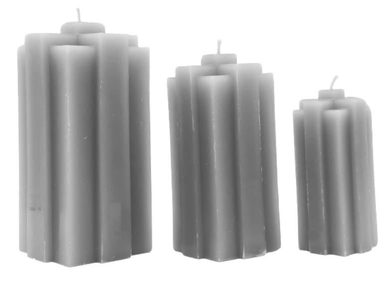 Homemade Scented Candles Set of 3 - Grey