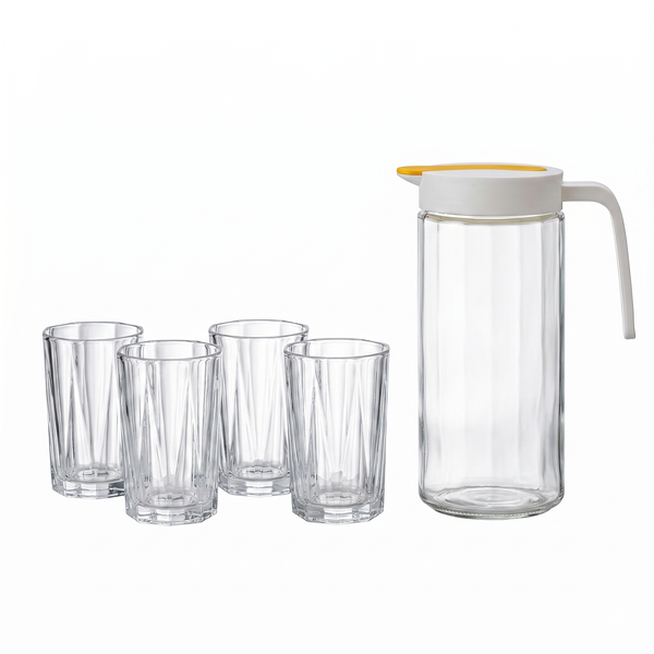 5-Piece Glass Jug and Tumbler Set
