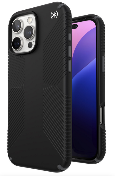 Speck Presidio2 Grip Case For iPhone 16 PRO MAX - Black/Slate Grey