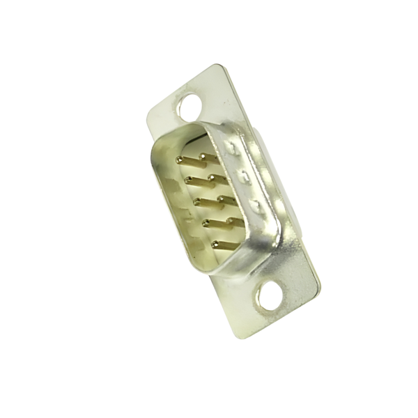 DE9P 9-Way Male D-Sub Connector with Solder Cup Termination Stamped Pins