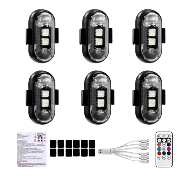 6 Sets of Light Sets, 8 Colours, with Remote Control
