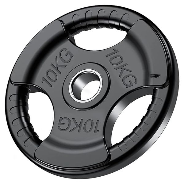 i-Fitness Olympic Rubber Tri-Grip Plate - 10kg (Single)
