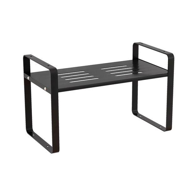 Steel Kitchen Counter-top Microwave Shelf Organizer - Black