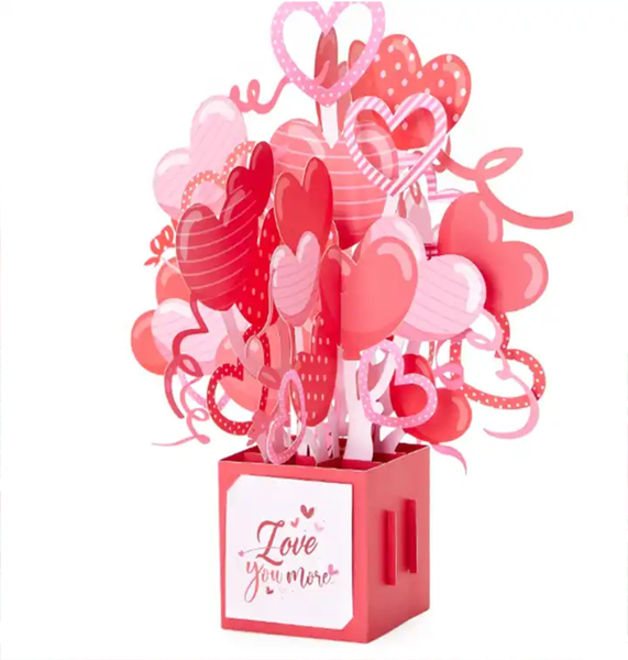 Beautiful Love you more with hearts Pop up 3D box