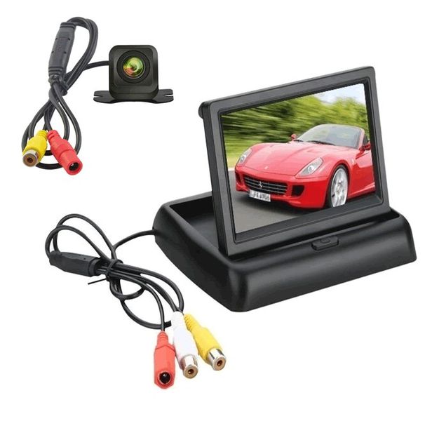 Foldable 4.3" HD LCD TFT Monitor With 170° HD Car Rear View Camera