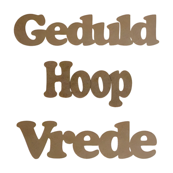 Big Wood Cooper Black Words Combo - Geduld, Hoop, Vrede