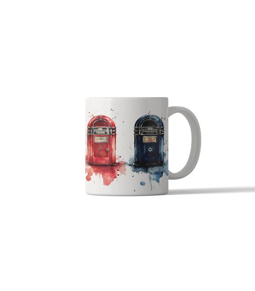 Retro Jukebox Music DSG 5 Printed Coffee Mug