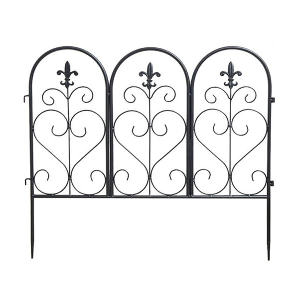5-Pack Decorative Black Metal Garden Fence