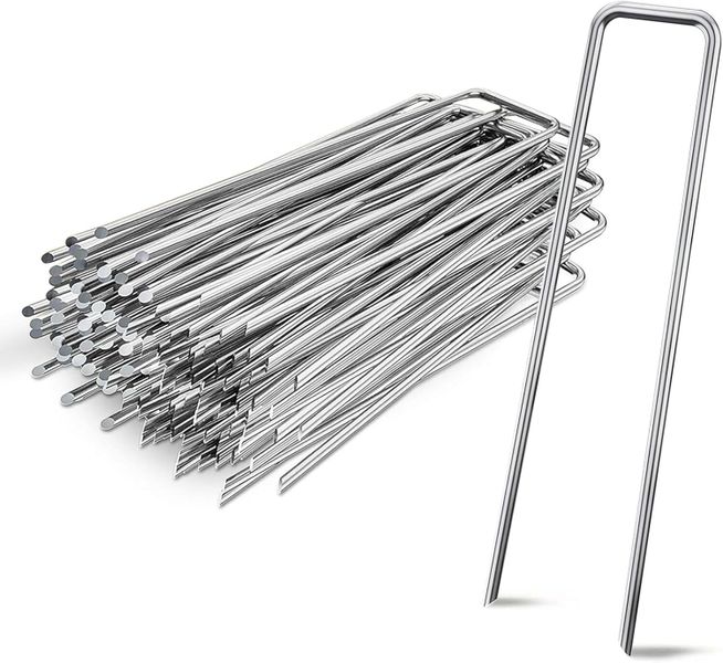 30-Pack Heavy Duty U-Shaped Garden Stakes - 15cm Ground Anchors