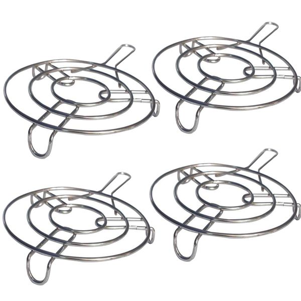 Stainless Steel Heavy Duty Trivet Kitchen Hot Pot Stand With Handle 4 Pack
