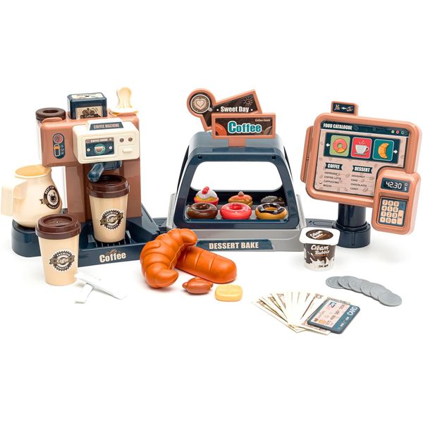 41piece Kids Coffee Play Food for Toddler Retend Play Toy Gift for Boy Girl