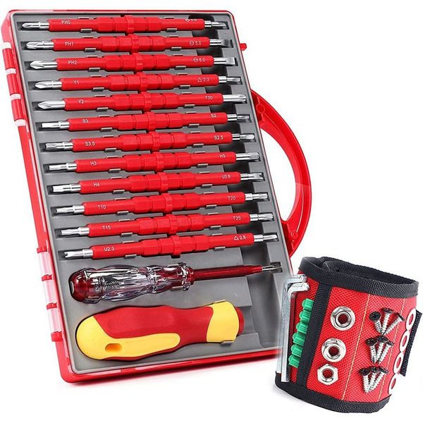 Insulated Electrician Screwdriver Set 1000V with Magnetic Wristband Tools f