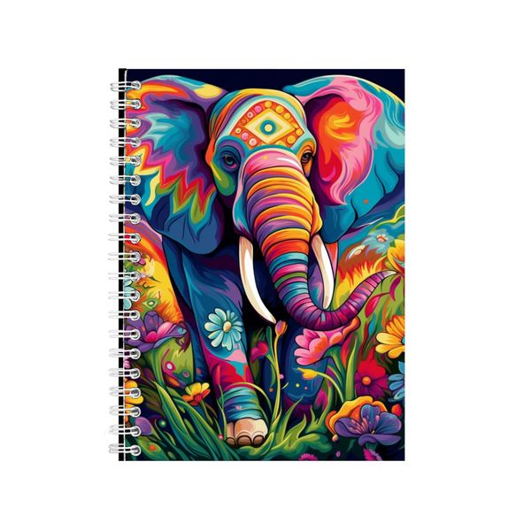 Tulips And Elephant Rainbow Neon Notebook Gift Idea A4 Notepad Pad 76