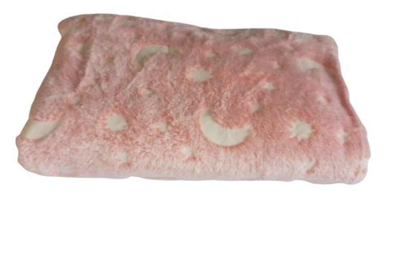 Glow In The Dark Blanket - Pink Stars