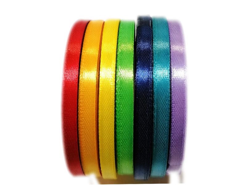 BEAD COOL - Satin Ribbon - Rainbow - 6mm width - Bows and Wrapping - 140m