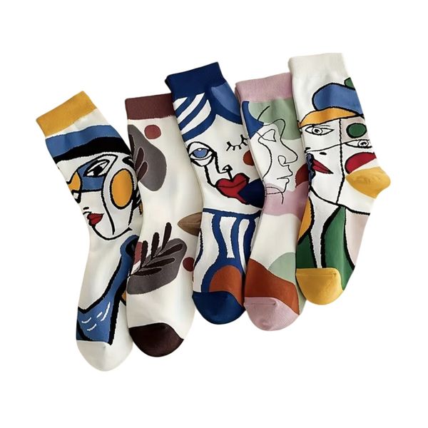 Masterpiece on Your Feet: 5 Pairs of Oil Painting Art Mid-Calf Socks