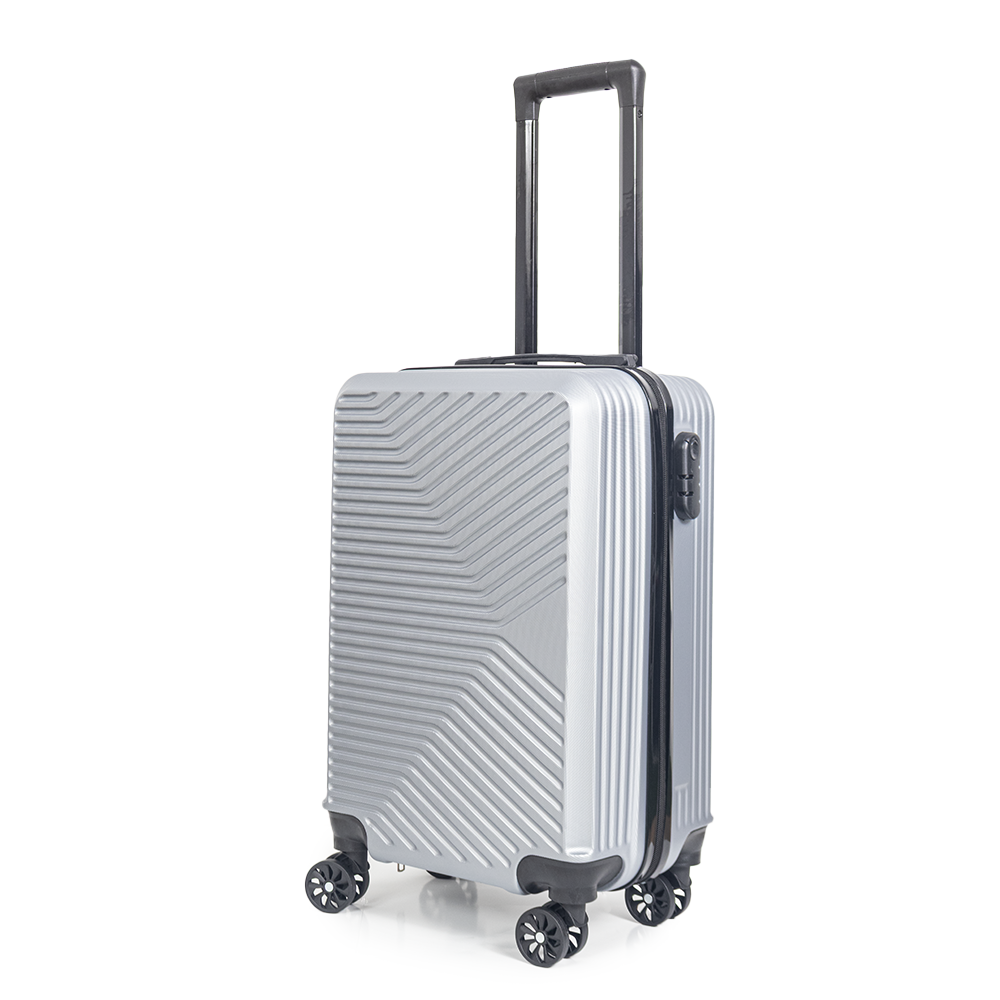 Lightweight Hard Shell Carry-On Travel Suitcase Trolley Bag, 4 Wheels 55cm