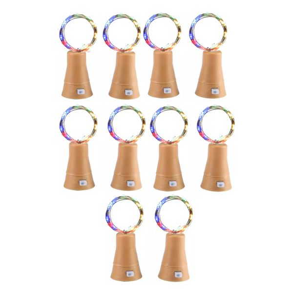 10 Pieces 20m 20 Led Light Solar Powered Wine Bottle Light - Colorful