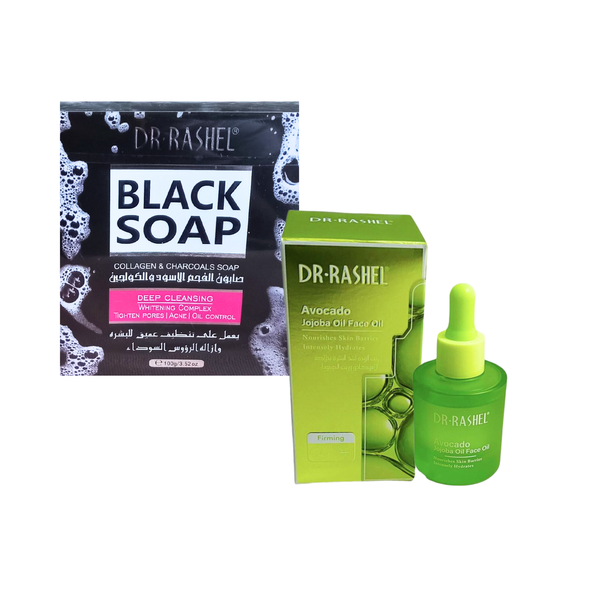 Dr Rashel Black soap &amp; Face Oil set - Avocado