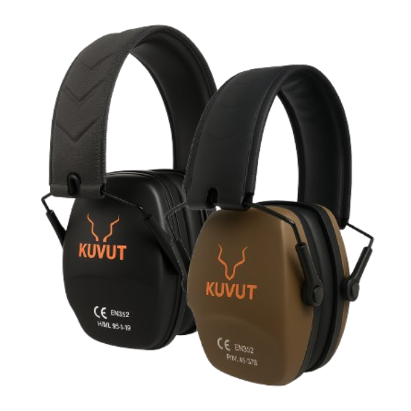 KuVut Shooting Ear Protection Earmuffs - Black and Green - 2 pack