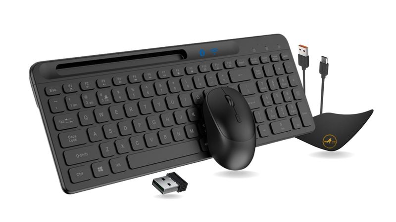 Wireless Keyboard &amp; Mouse Rechargeable for Desktop,Laptop,Tablet,Cellphone