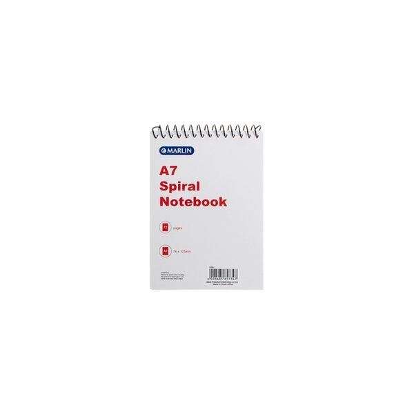 Bulk Pack x 24 Marlin A7 Spiral Bound Note Book 72-Page