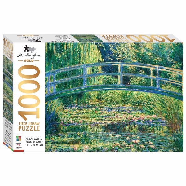 Mindbogglers Gold 1000pc Bridge Over a Pond of Water Lilies