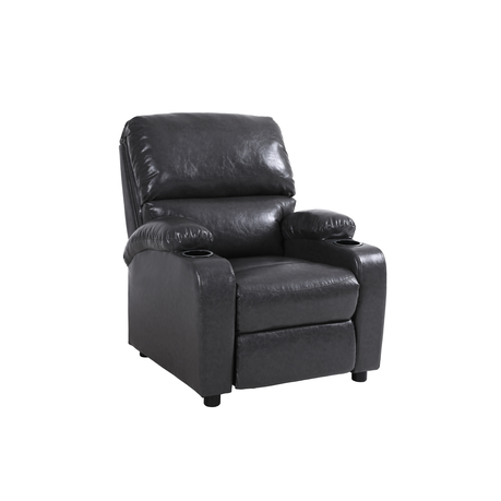 Black faux leather online recliner chair